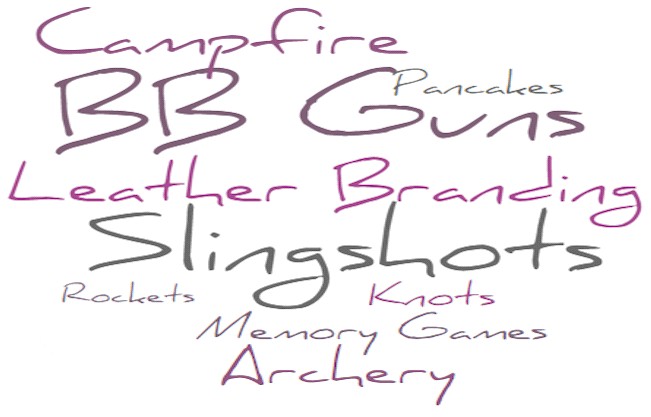 Cub Family Campout Word Cloud